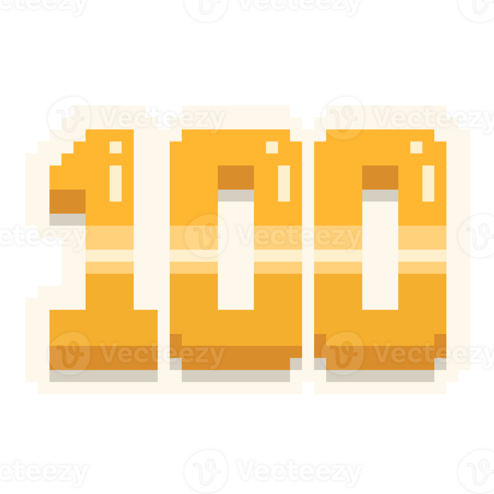 Pixel Art Gold Number 100 Icon 27517684 PNG pixel-art-gold-number-100-icon-27517684-png