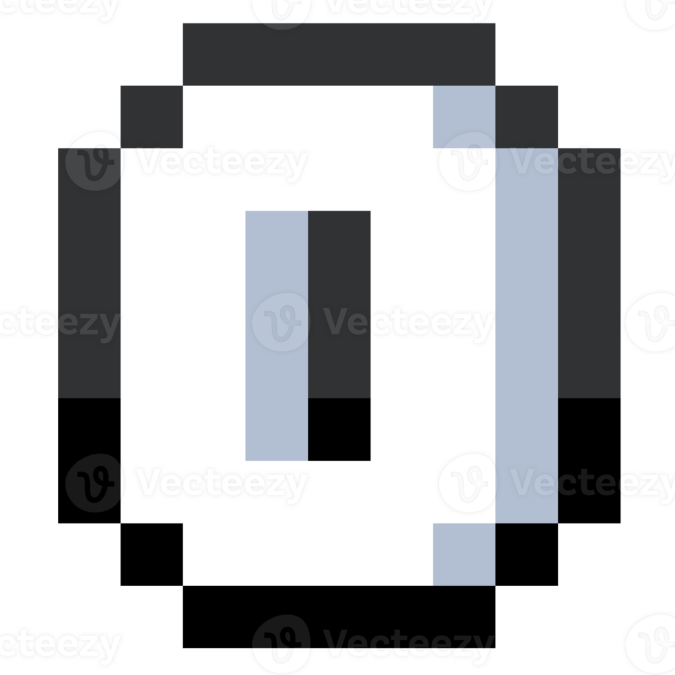 Pixel Letter O With Black Line. png