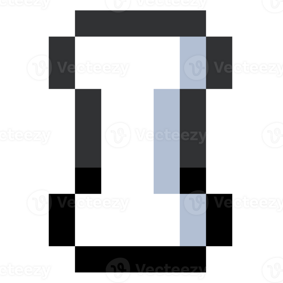 Pixel Letter I With Black Line. png