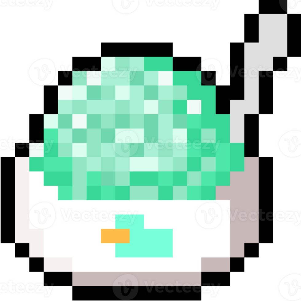Pixel Art Green Shave Ice Icon. png