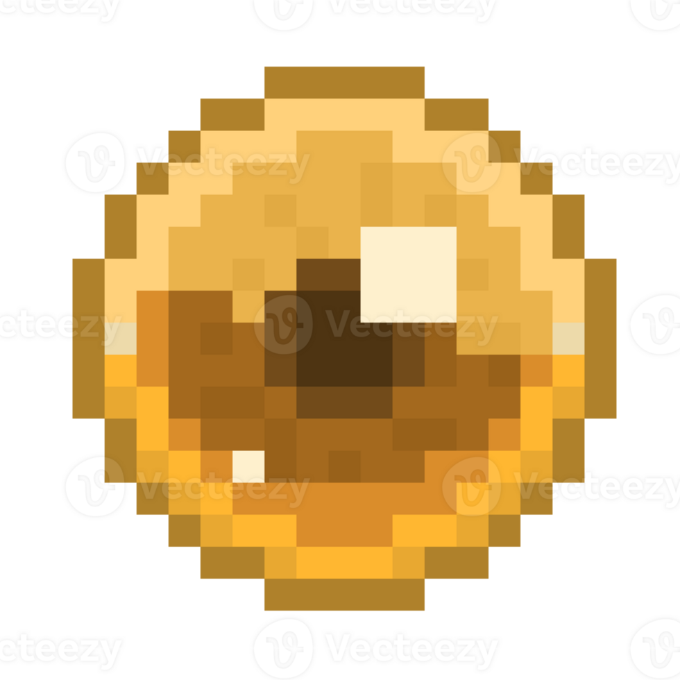 Pixel Art Gold Eye Ball Icon. png
