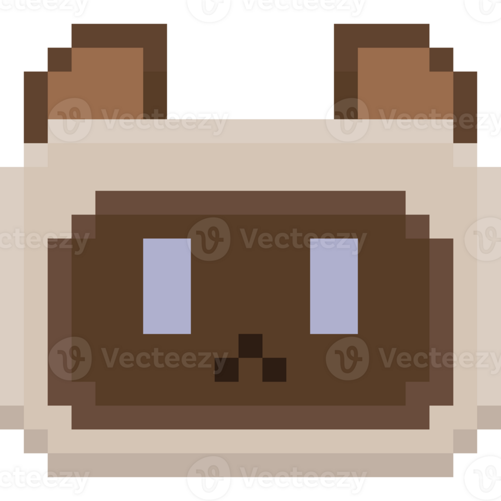 Pixel art burmese cat head png