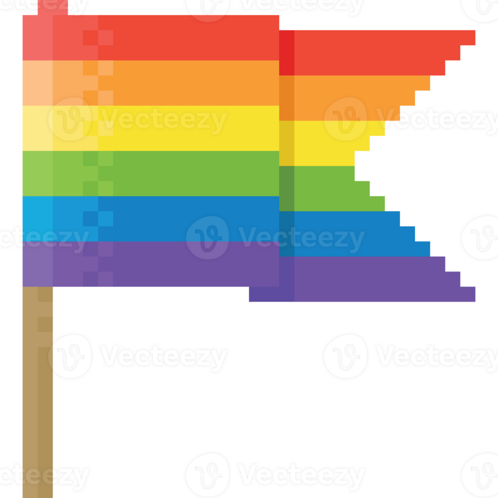 Pixel art LGBT flag icon png