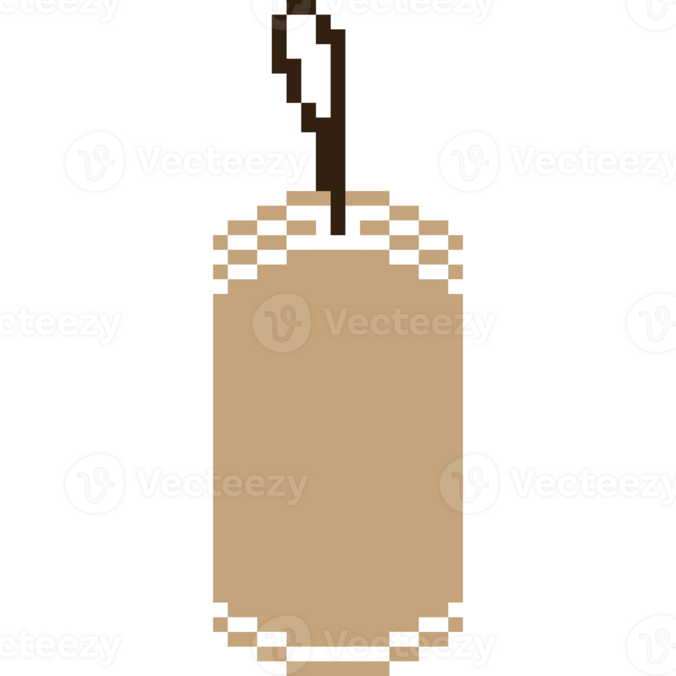 Pixel art blank label paper tag png