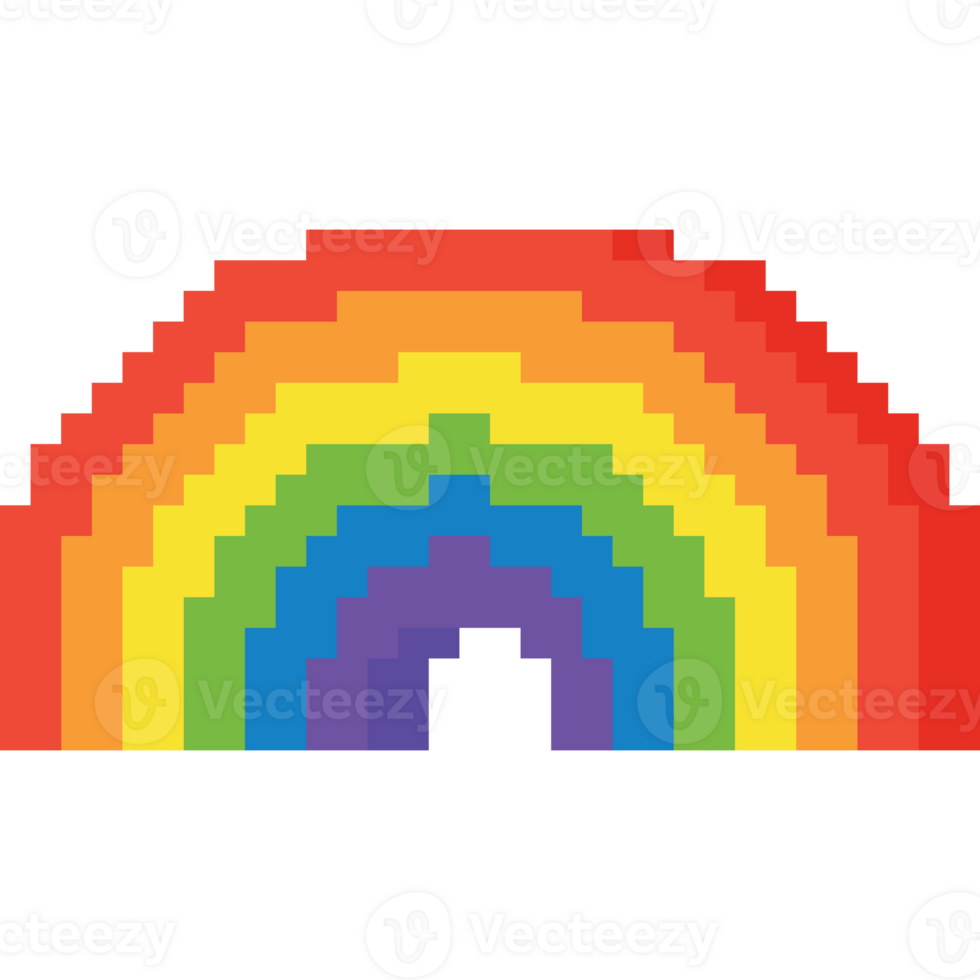Pixel pride rainbow icon png