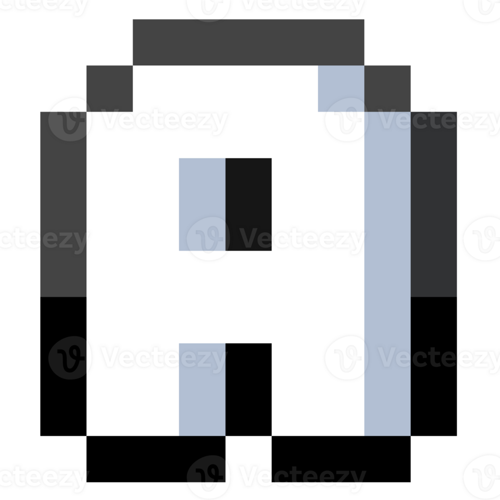 Pixel Letter A With Black Line. png
