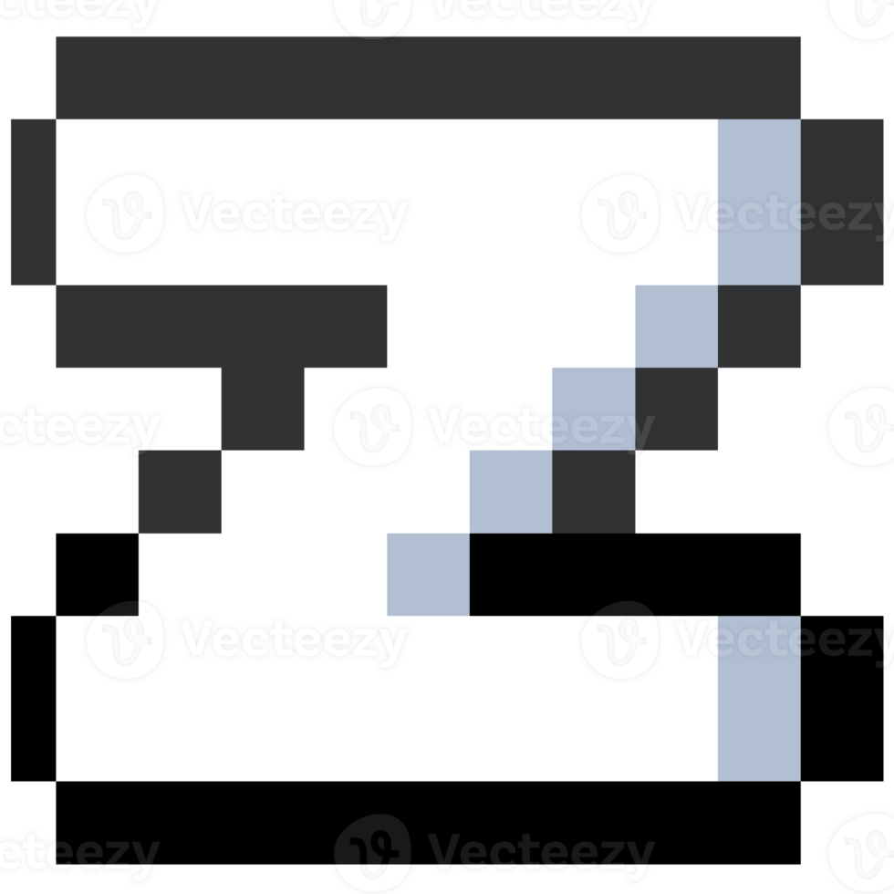 Pixel Letter Z With Black Line. png