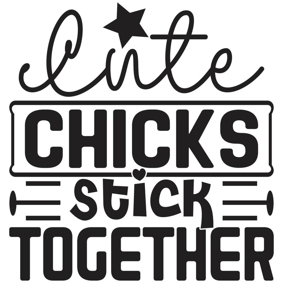 cute chicks stick together vector