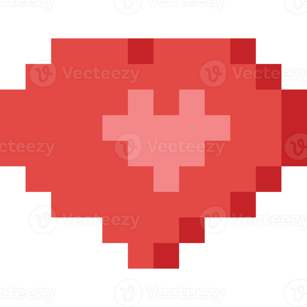 Pixel art valentine heart icon 7 png