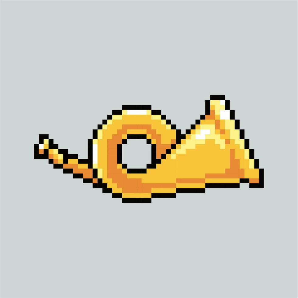 Pixel art illustration Trumpet. Pixelated Trumpet. Trumpet music icon pixelated for the pixel art game and icon for website and video game. old school retro. vector