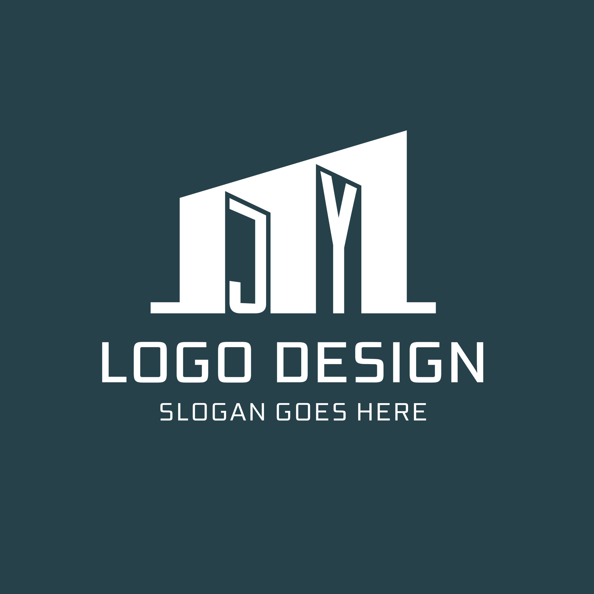 Initial JY logo for real estate with simple building icon design ideas