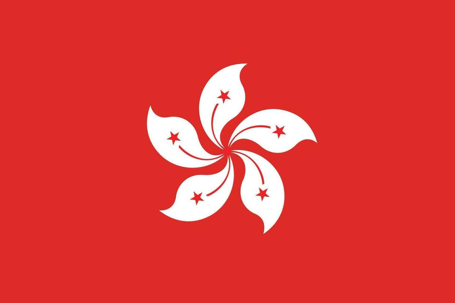 Hong Kong national flag.Hong Kong flag in the proper ratio vector