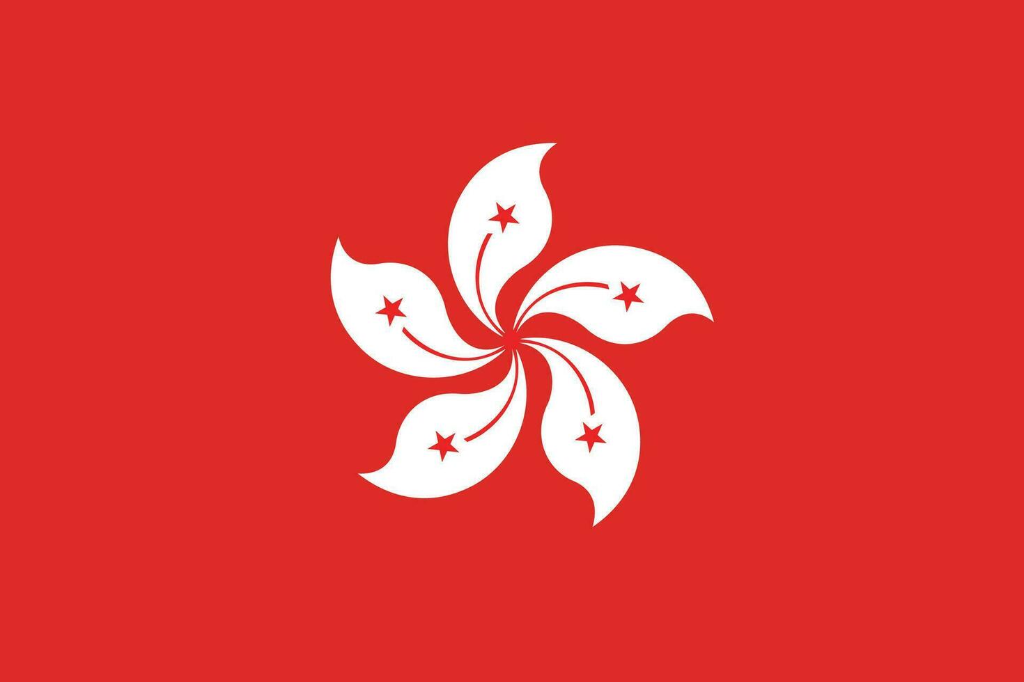 Hong Kong national flag.Hong Kong flag in the proper ratio vector