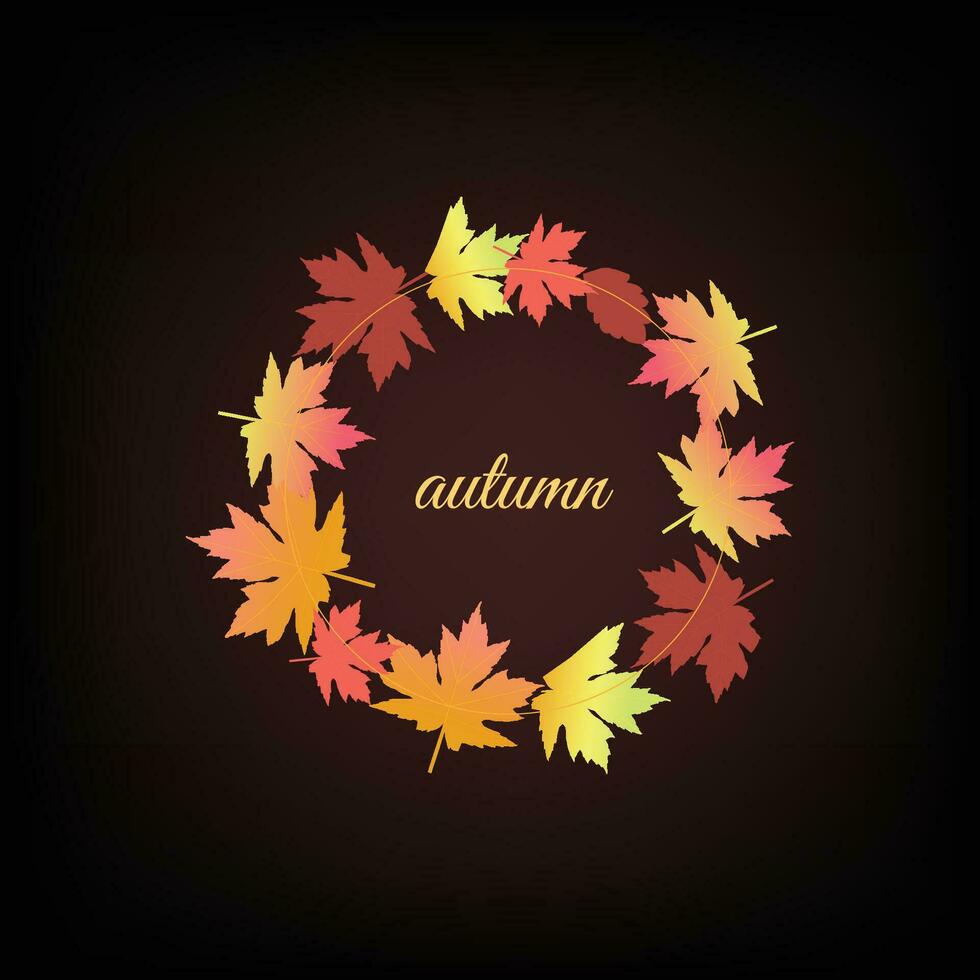 Autumn background with maple leaf vector