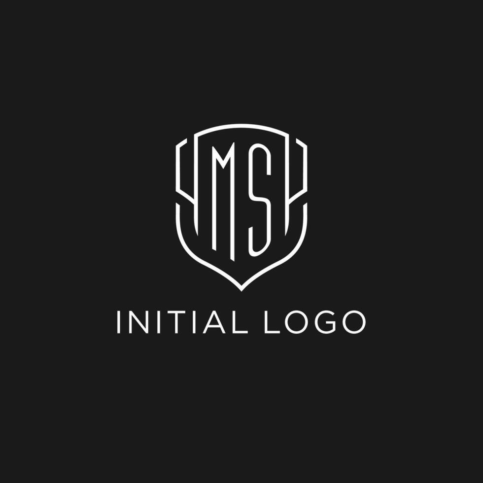 inicial em logo monoline proteger icono forma con lujo estilo vector