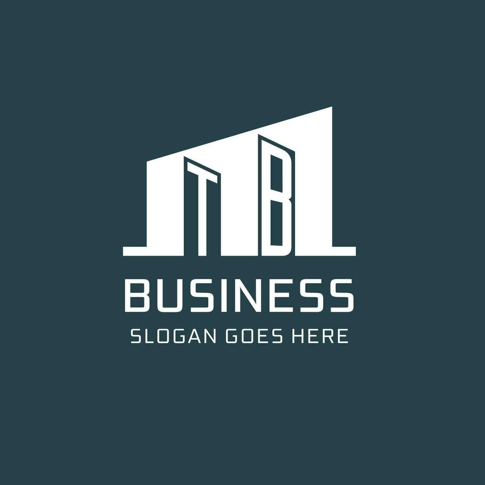 Initial TB logo for real estate with simple building icon design ideas vector