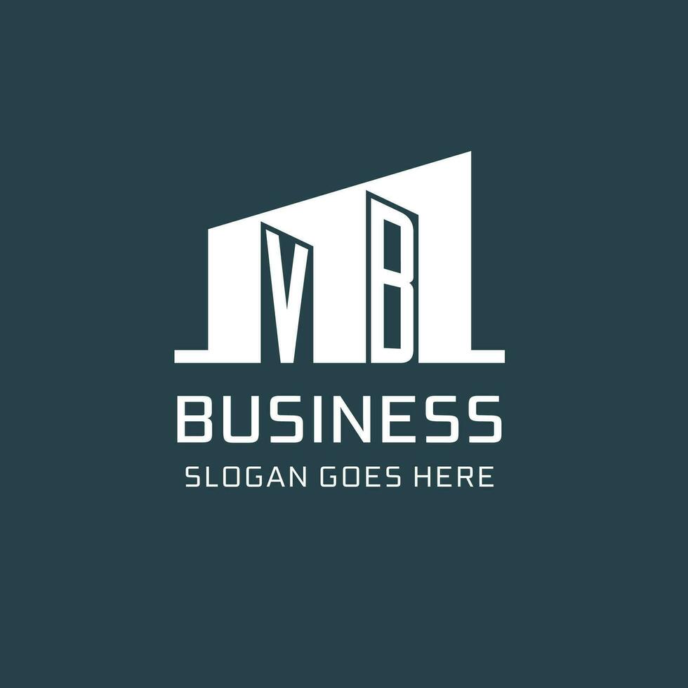 Initial VB logo for real estate with simple building icon design ideas vector