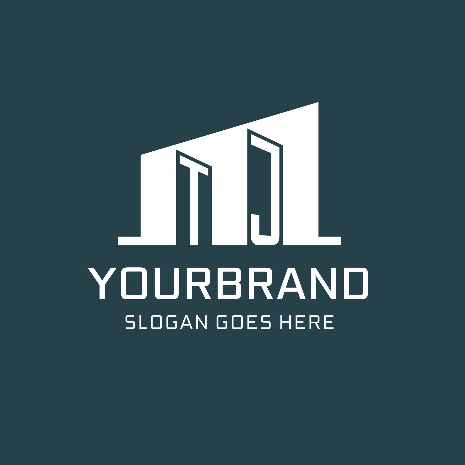 Initial TJ logo for real estate with simple building icon design ideas