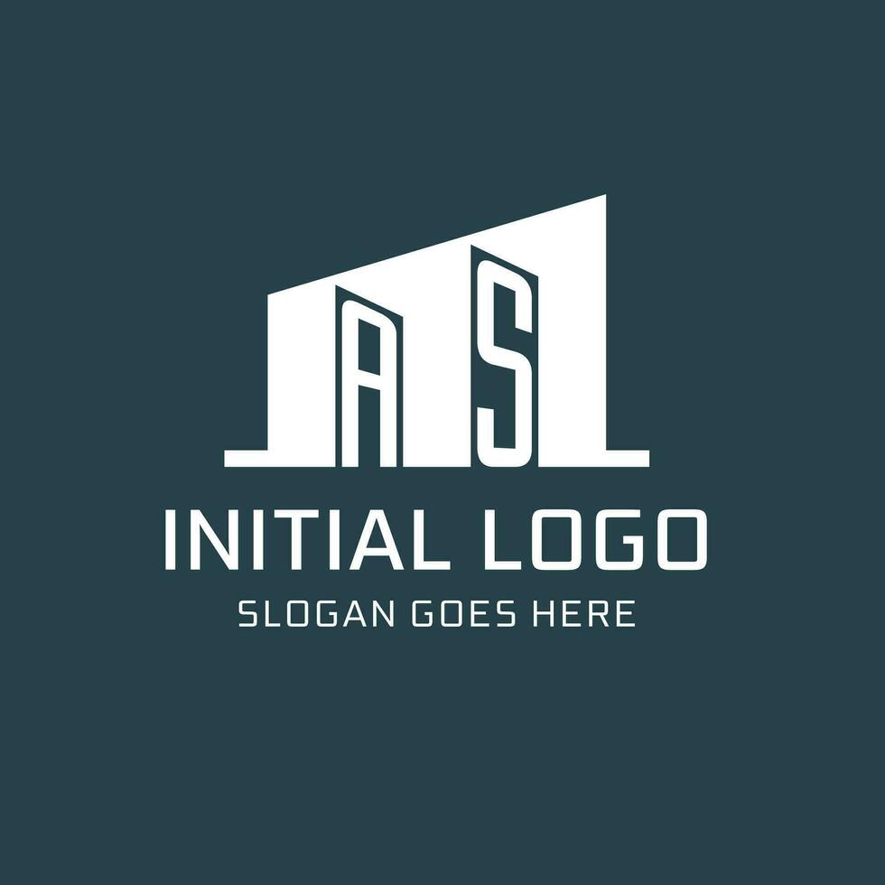 inicial como logo para real inmuebles con sencillo edificio icono diseño ideas vector