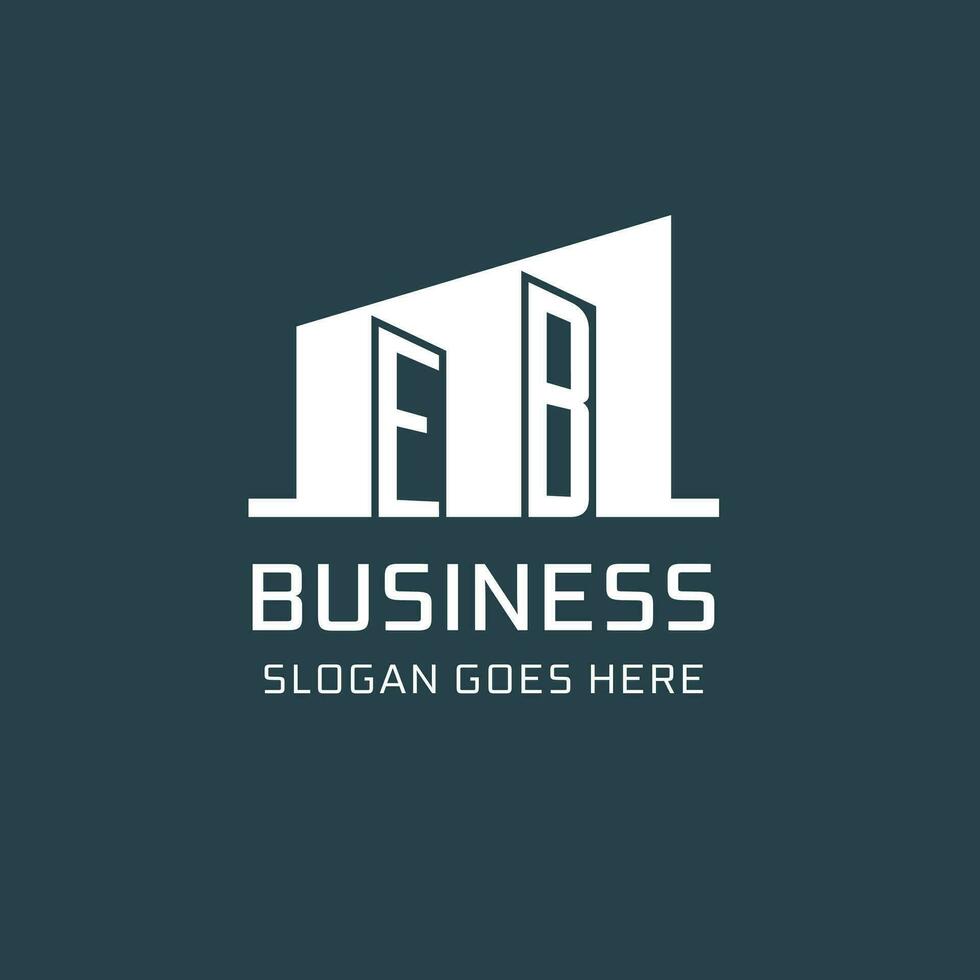 Initial EB logo for real estate with simple building icon design ideas vector