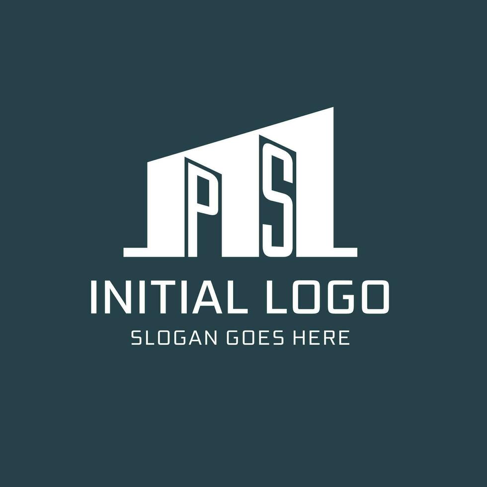 inicial PD logo para real inmuebles con sencillo edificio icono diseño ideas vector