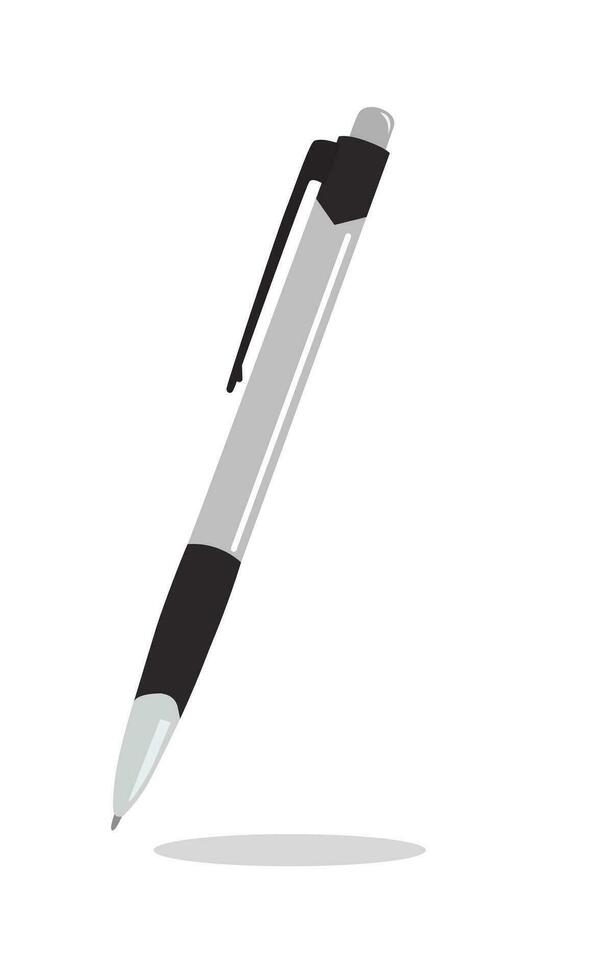 Ballpoint pen vector illustration in different colors. Back to school concept. Stationery, office supplies or school supplies vector. Flat vector in cartoon style isolated on white background.