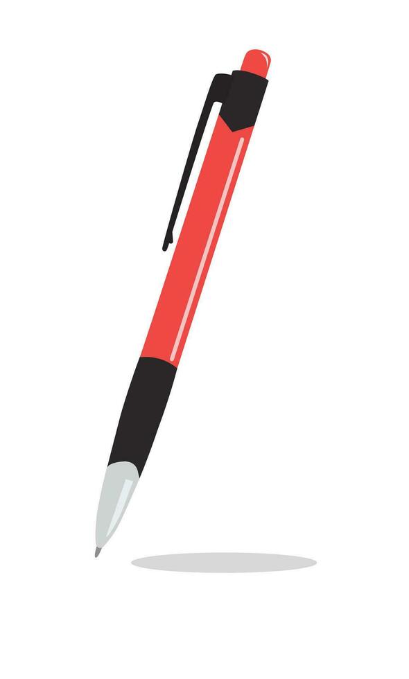 Ballpoint pen vector illustration in different colors. Back to school concept. Stationery, office supplies or school supplies vector. Flat vector in cartoon style isolated on white background.