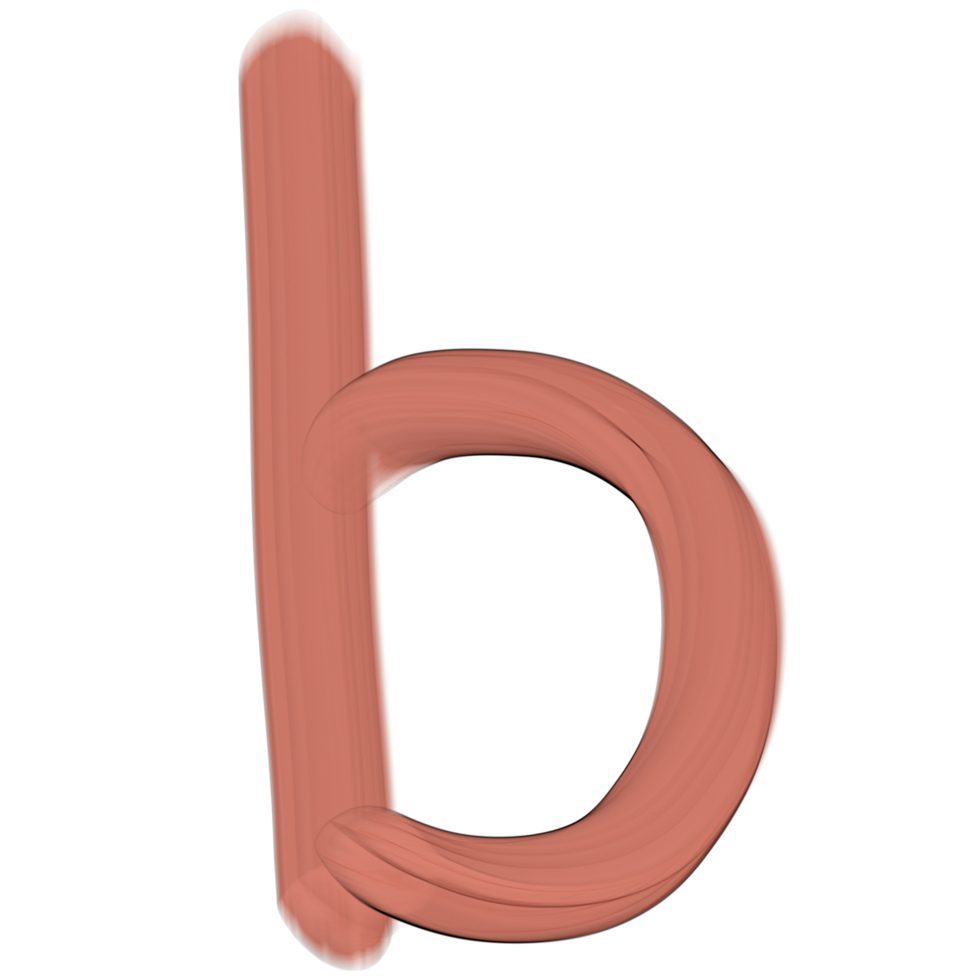 Pink 3d lowercase letters, Alphabet b png