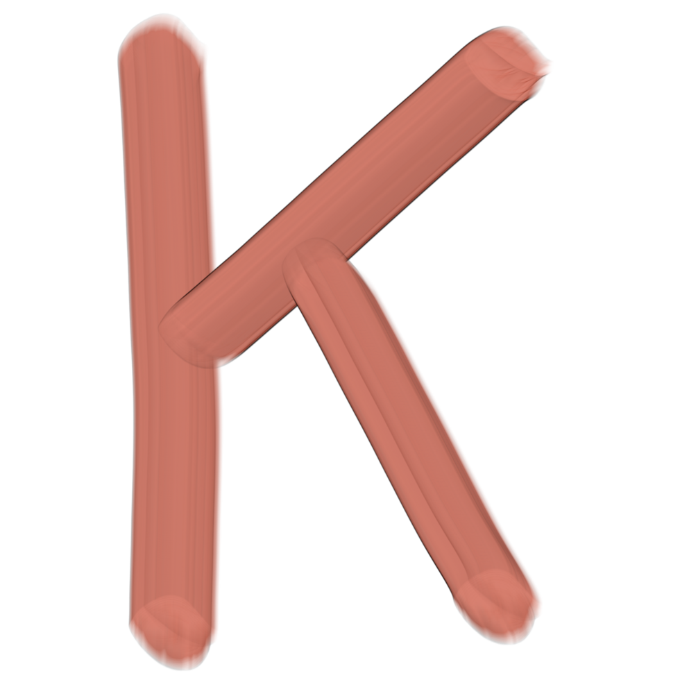 Pink 3d uppercase letters, Alphabet K png