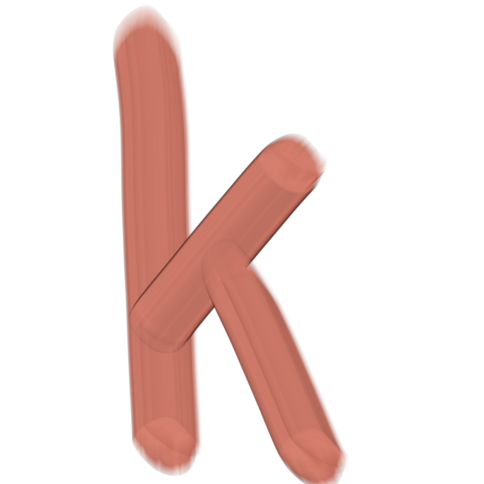 Pink 3d lowercase letters, Alphabet k png