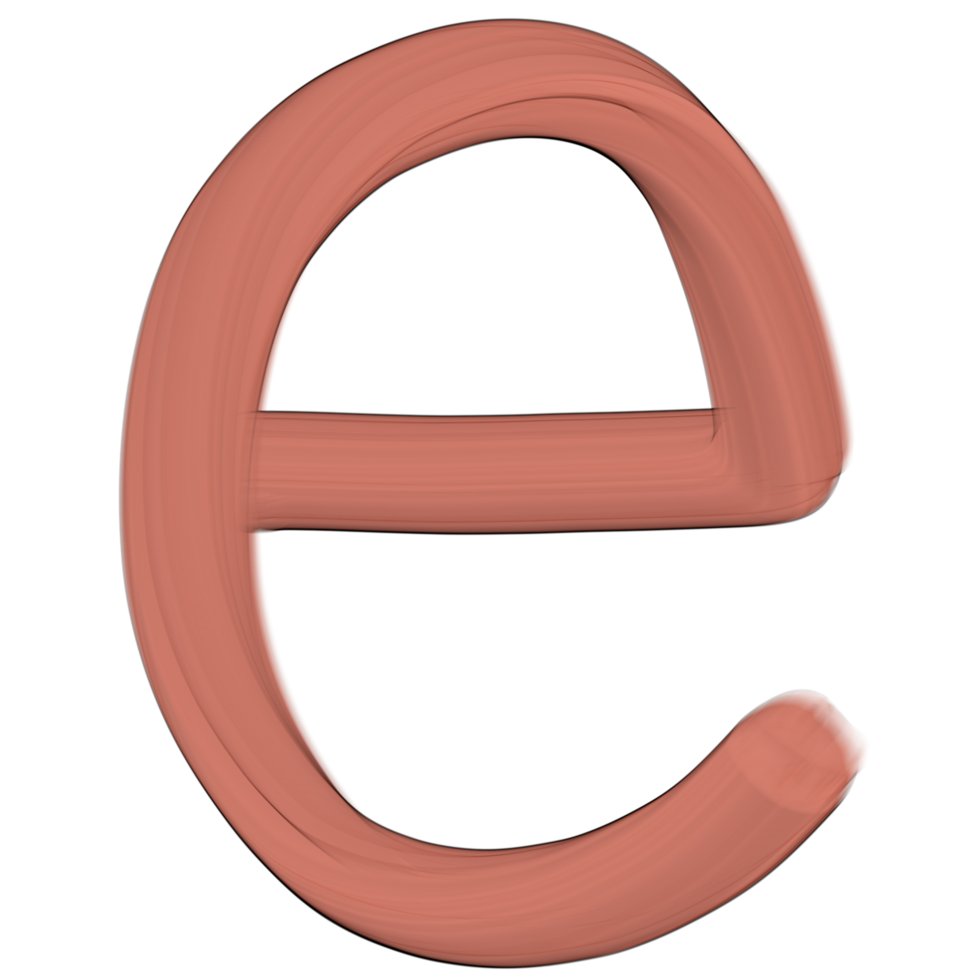 Pink 3d lowercase letters, Alphabet e png
