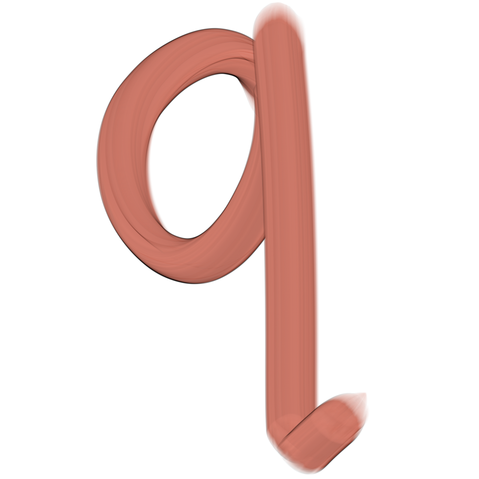 Pink 3d lowercase letters, Alphabet q png