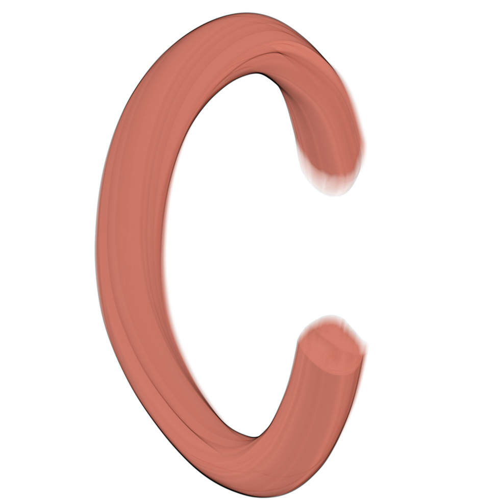 rosado 3d minúsculas letras, alfabeto C png