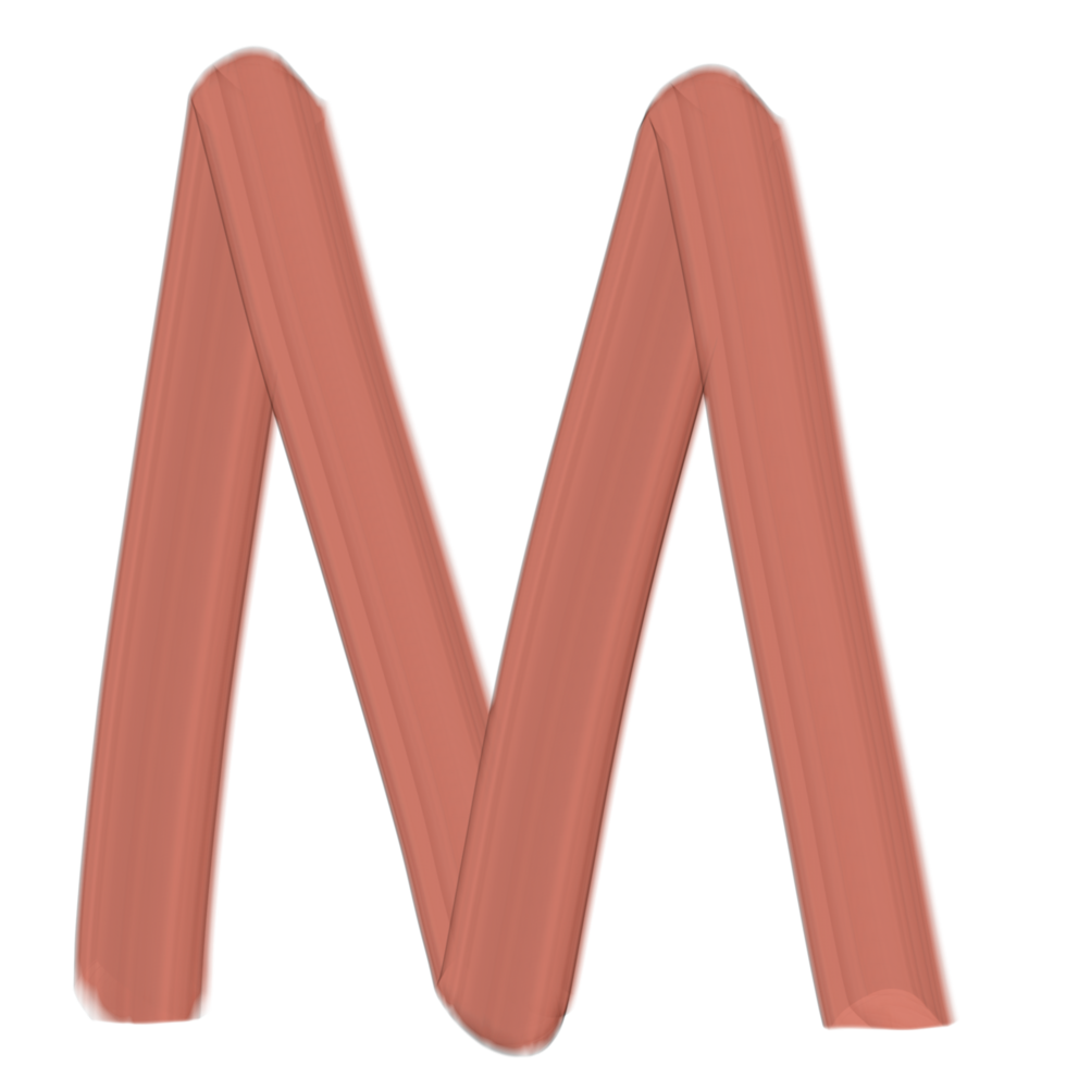 Pink 3d uppercase letters, Alphabet M png