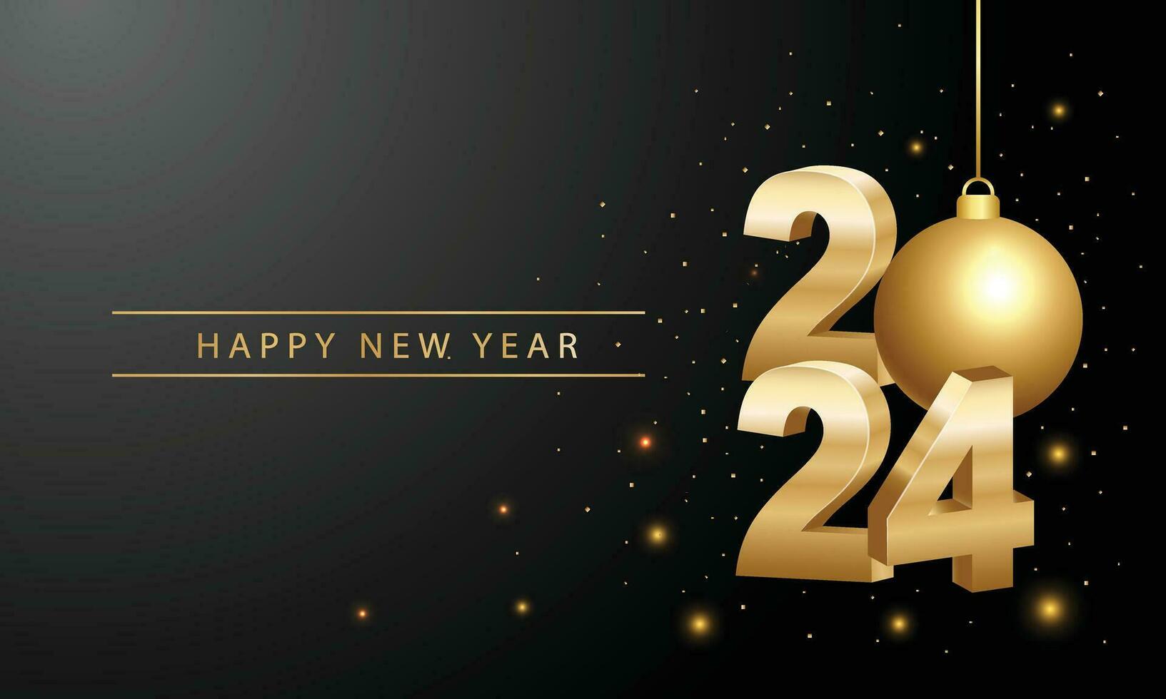 2024 Happy New Year Background Design. Greeting Card, Banner, Poster. Vector Illustration.