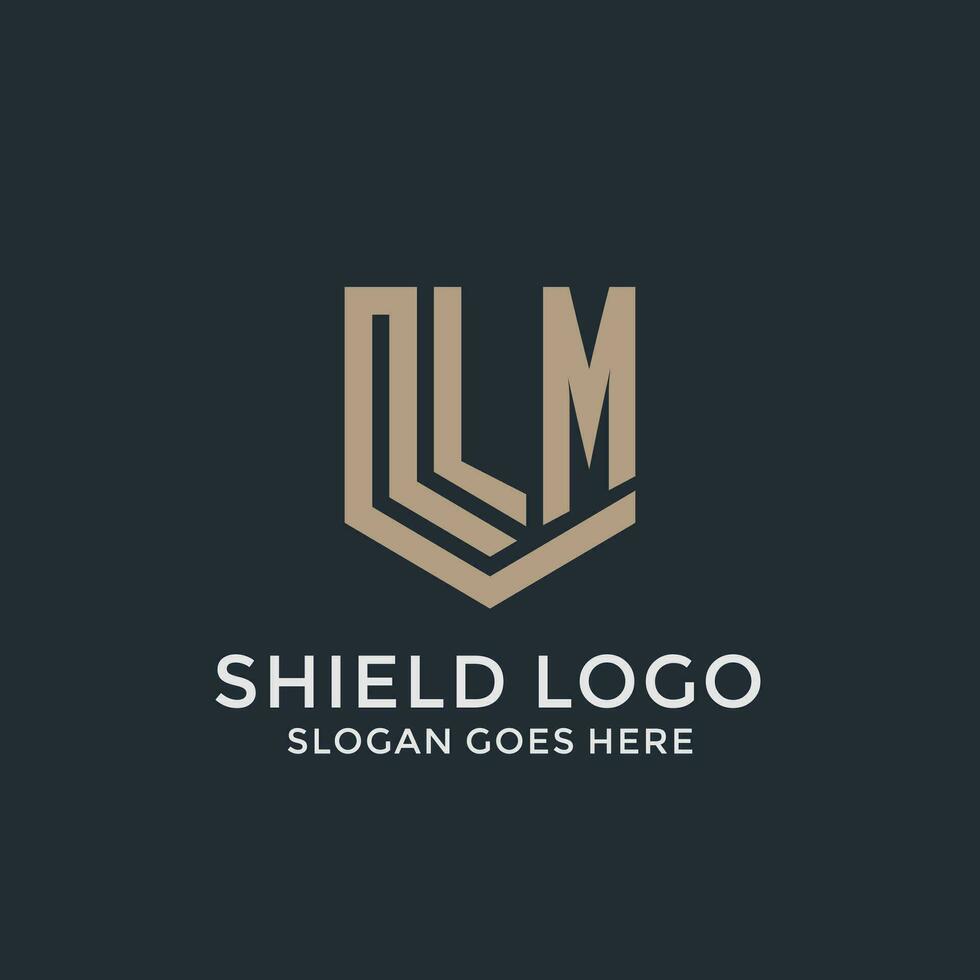 Initial LM logo shield guard shapes logo idea vector