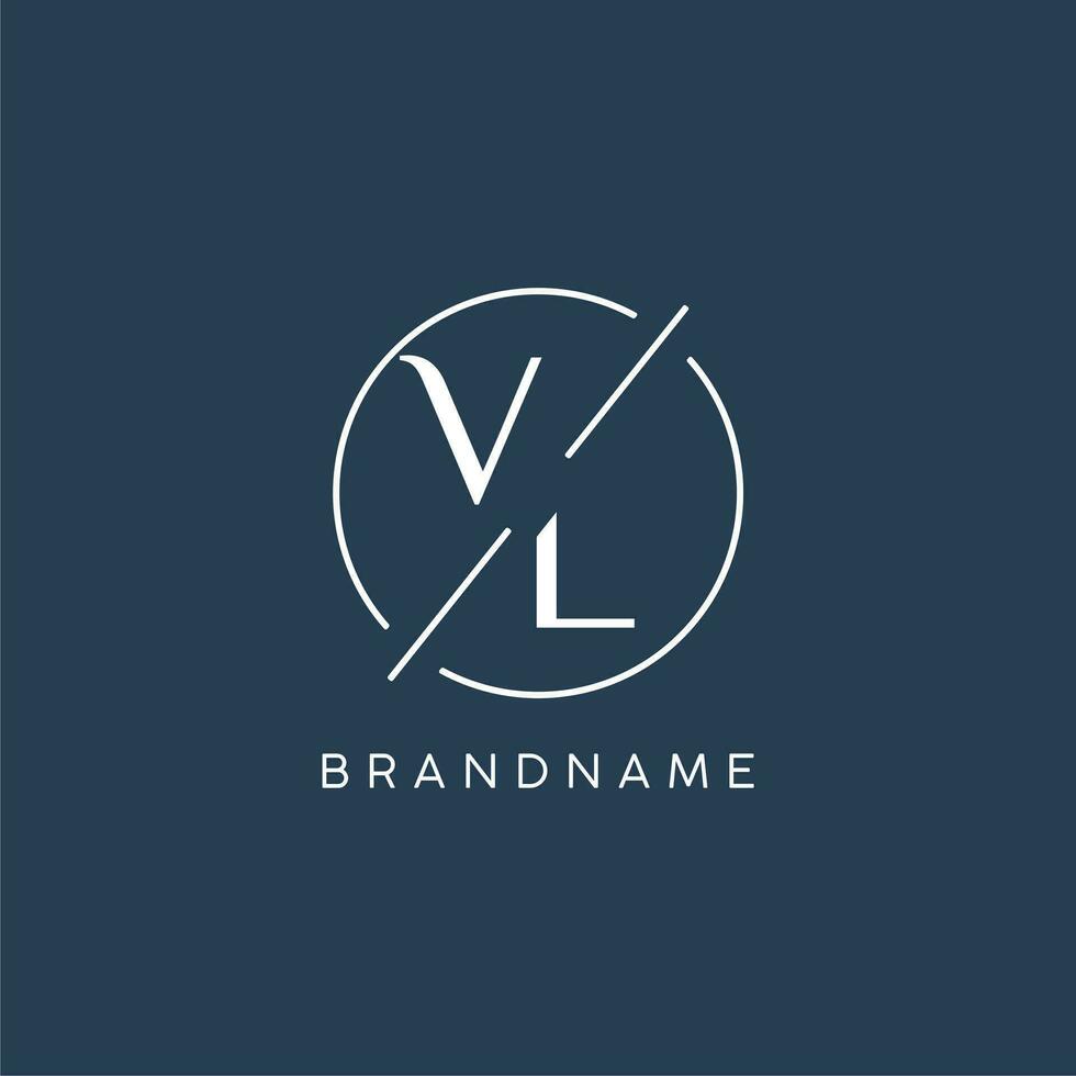 Initial letter VL logo monogram with circle line style 27520001 Vector Art  at Vecteezy