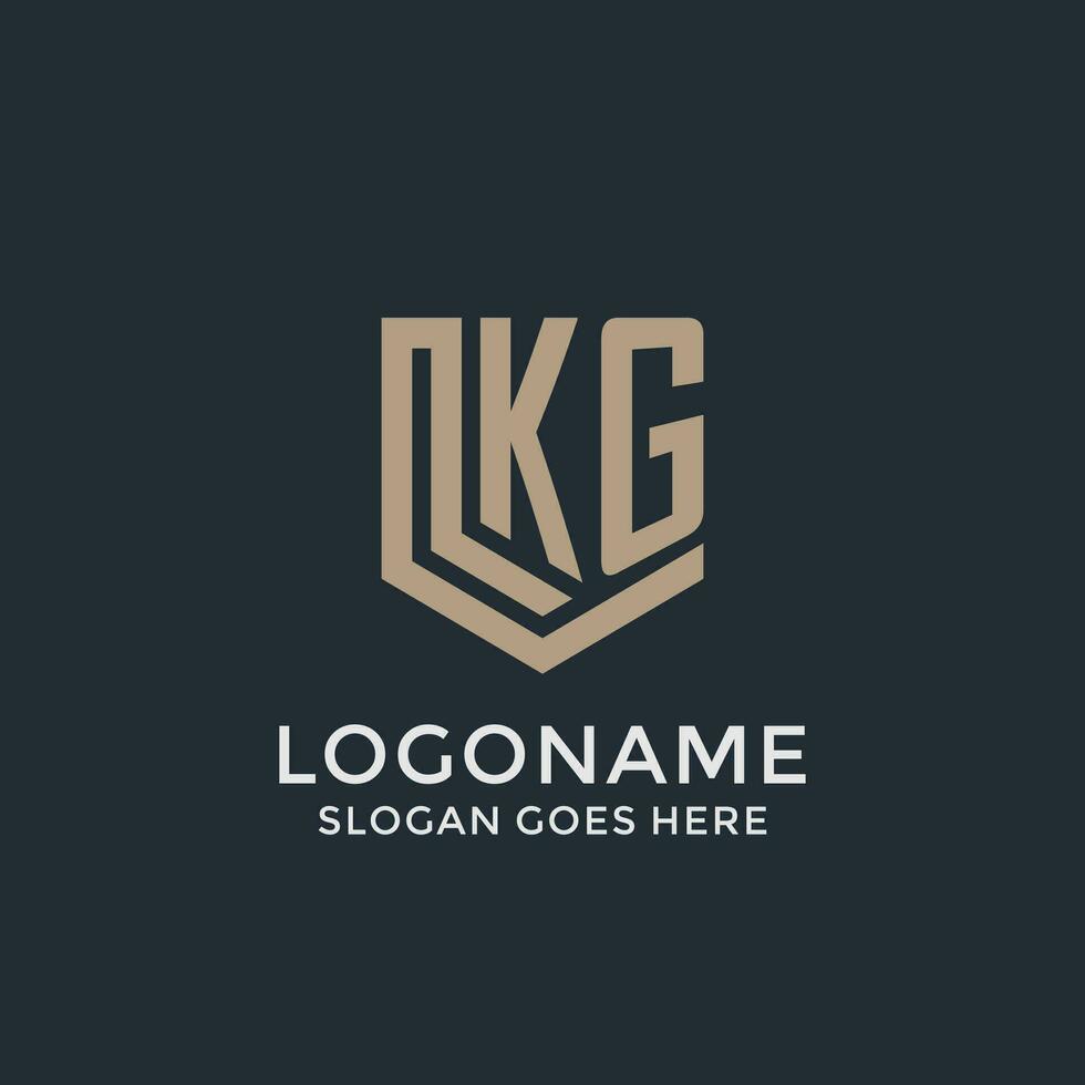 Initial KG logo shield guard shapes logo idea vector