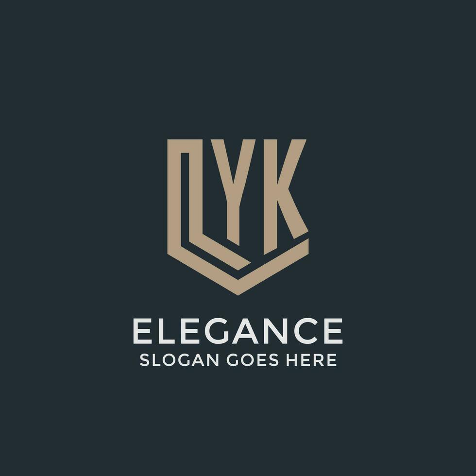 Initial YK logo shield guard shapes logo idea vector