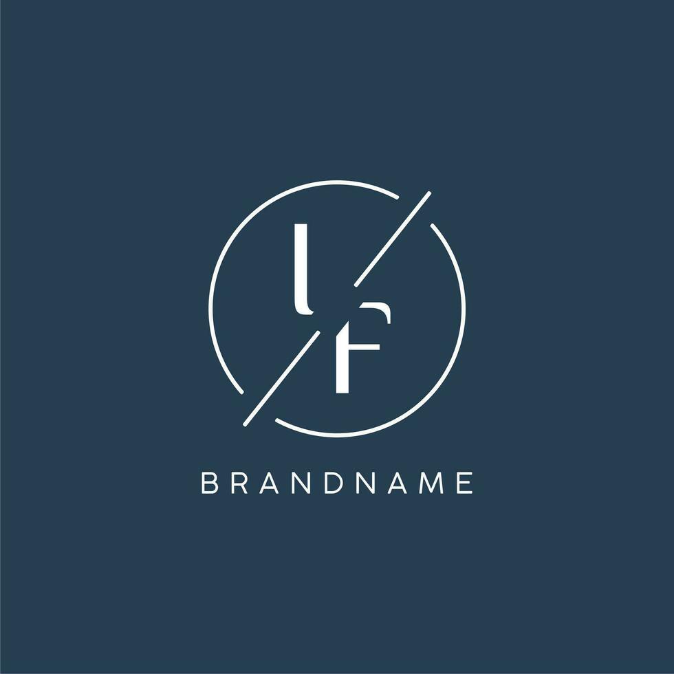 Initial letter IF logo monogram with circle line style vector
