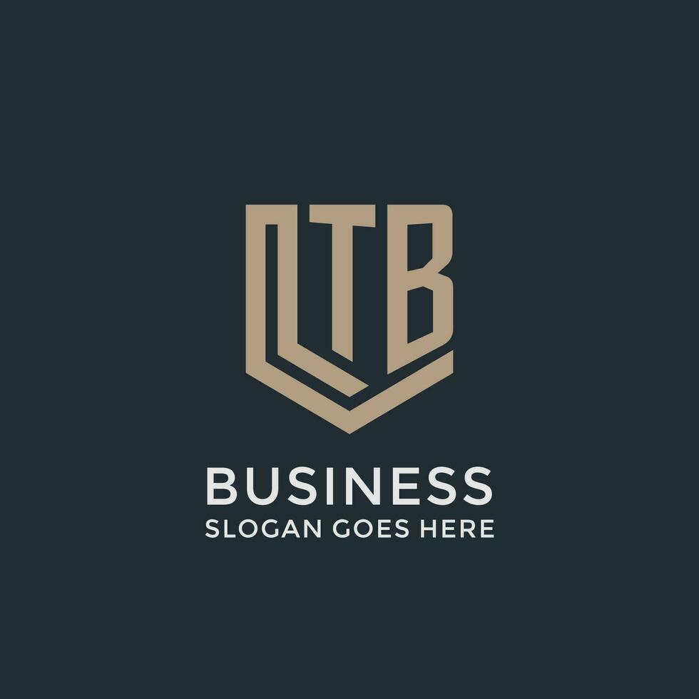 Initial TB logo shield guard shapes logo idea vector