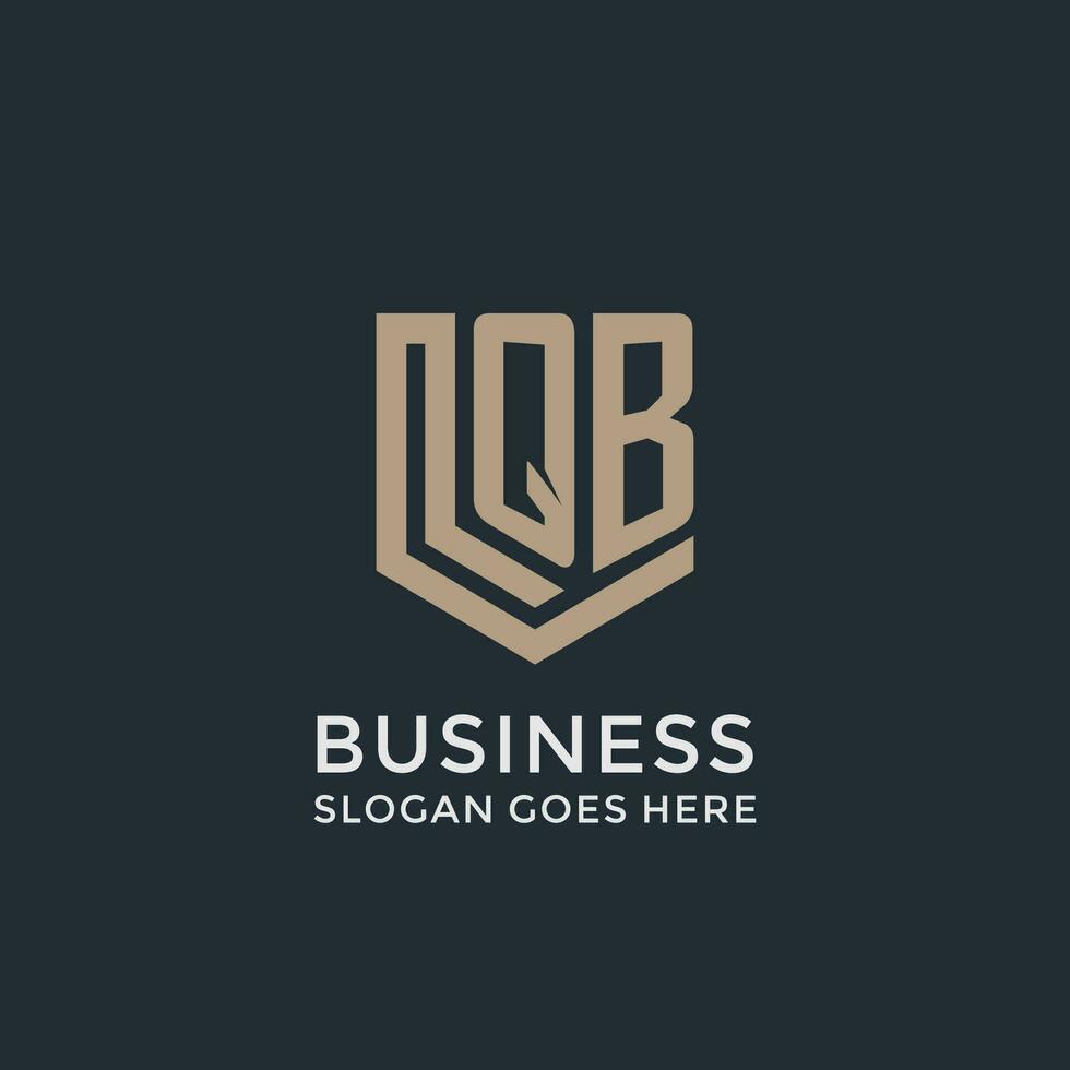Initial QB logo shield guard shapes logo idea vector