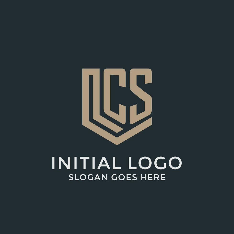 inicial cs logo proteger Guardia formas logo idea vector