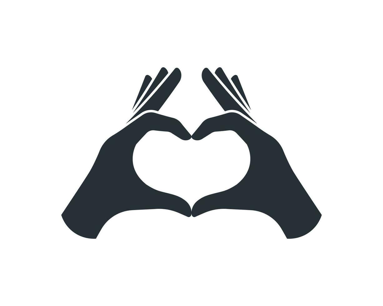 Icon two hands in the shape of a heart. vector