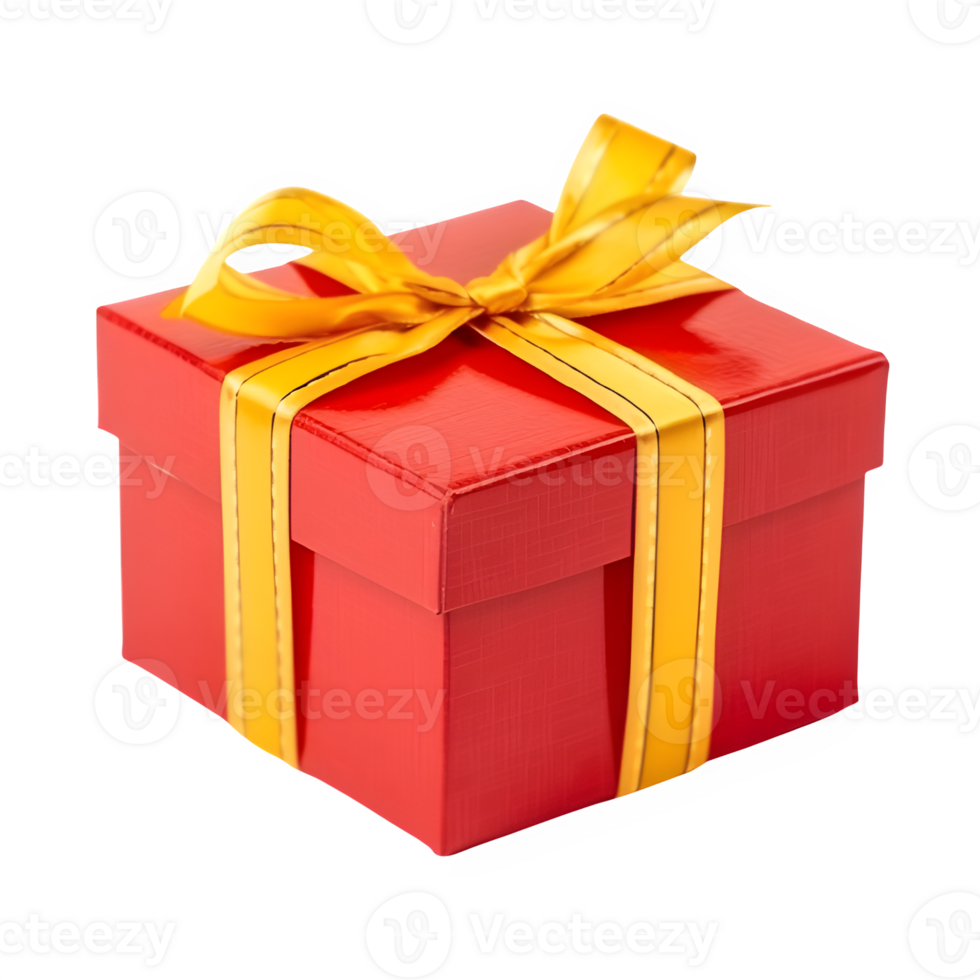 set of blue and red gift box with yellow ribbon isolated on transparent background ,generative ai png