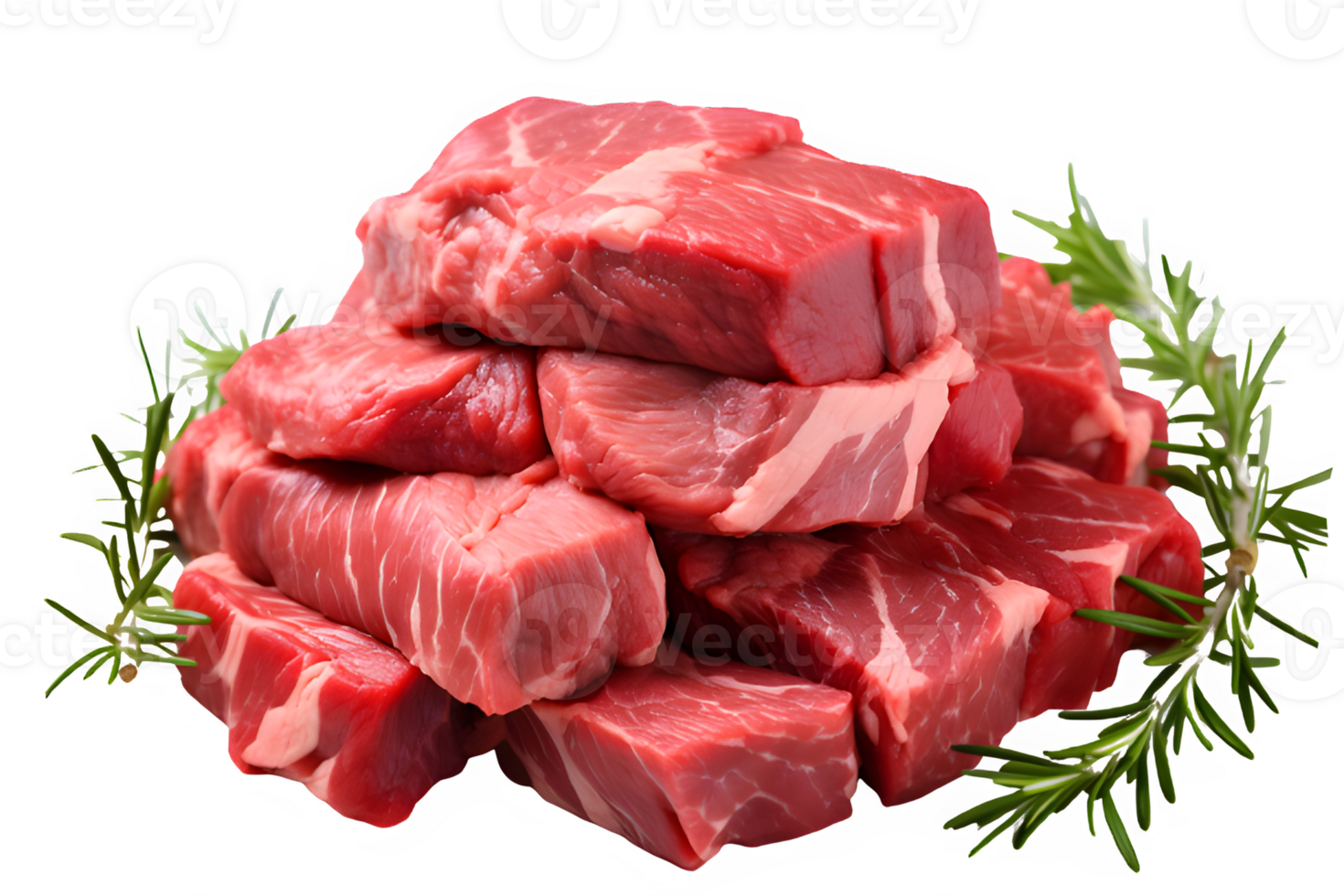 fresh beef isolated on transparent background ,raw meat cut out ,generative ai png