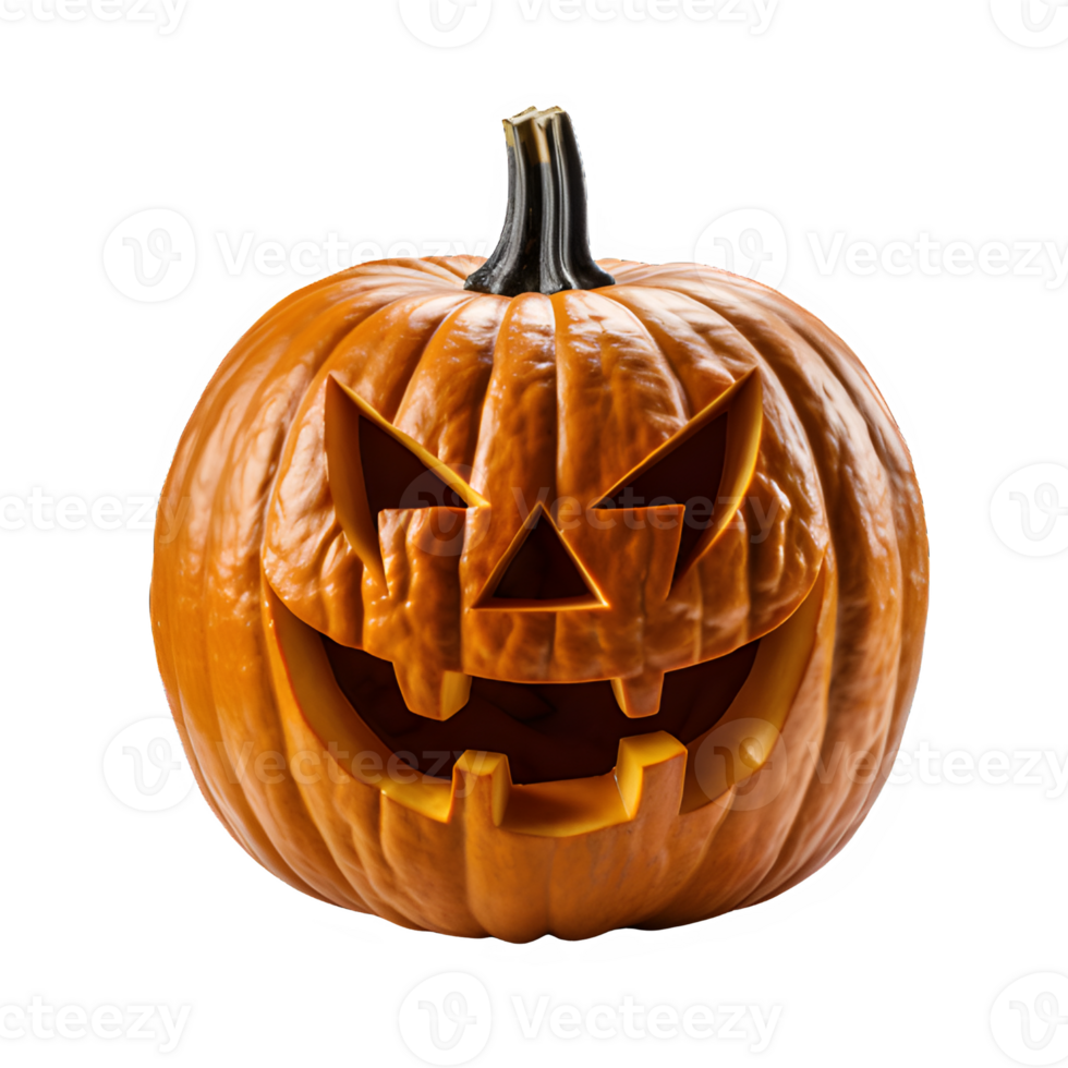 halloween pumpkin isolated on transparent background ,jack o'lantern cut out ,generative ai png