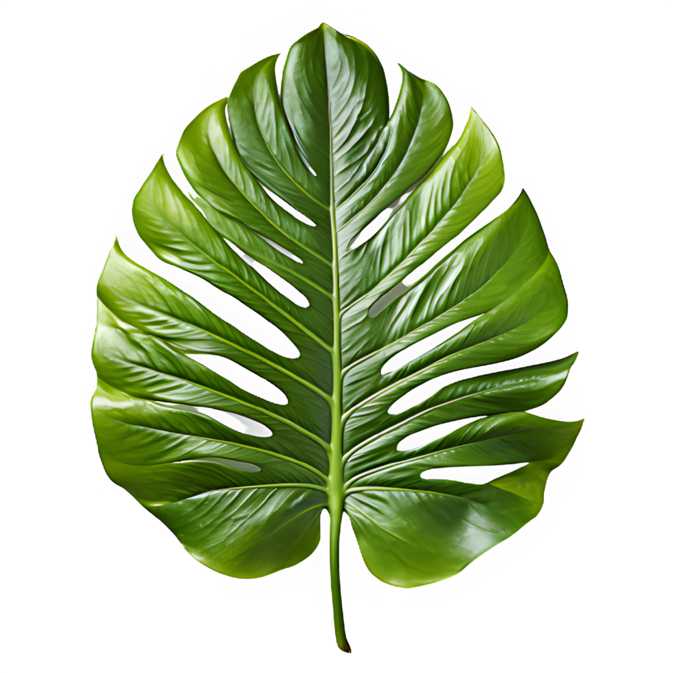 tropisk grön blad skära ut isolerat på transparent bakgrund ,generativ ai png