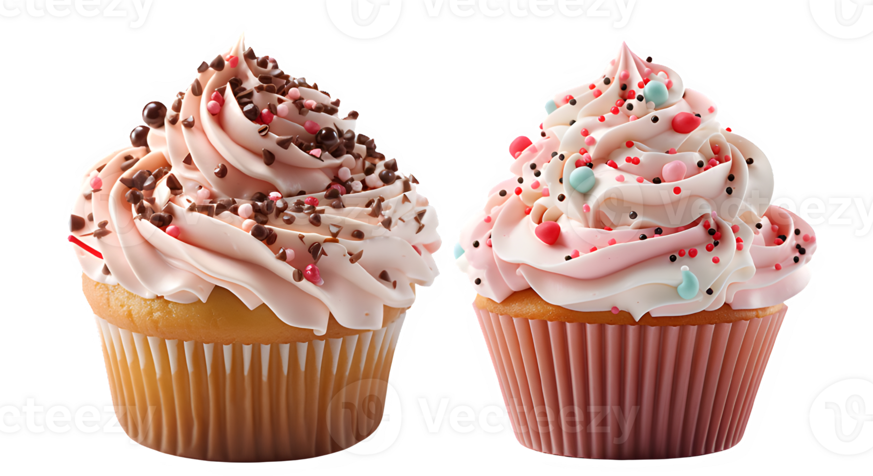 cup cake isolated on transparent background ,generative ai png