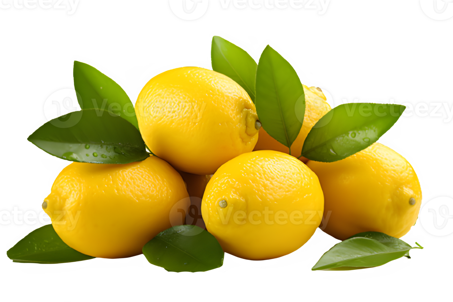 yellow lemon isolated on transparent background ,fresh lemon cut out ,generative ai png